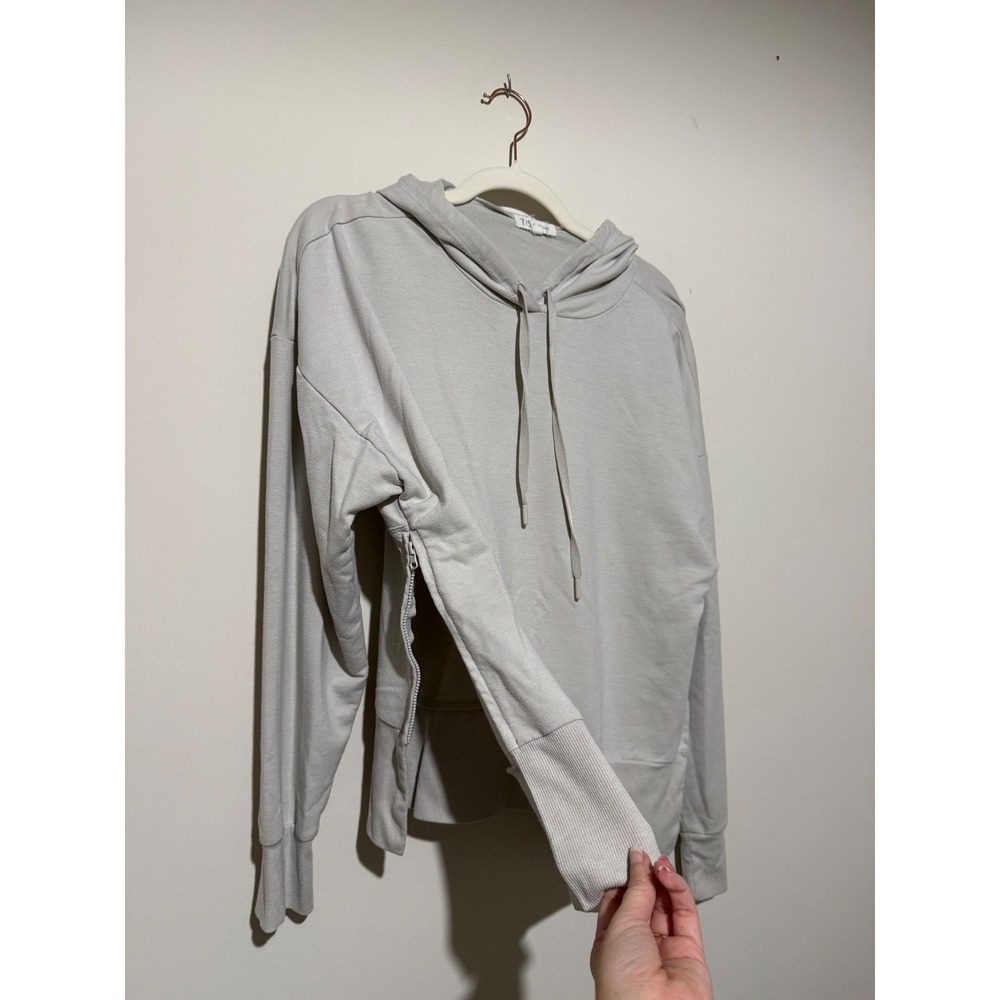 TIS By Thrive Womens Light Gray Side Zip Pullover Hoodie Sweatshirt FP5017504T L